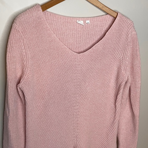 Gap Pink V Neck Sweater Large - Picture 2 of 4